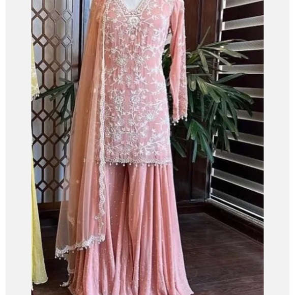 Indian Pakistani Embroidery with pearls salwar Kameez suit dupatta - Picture 2 of 6